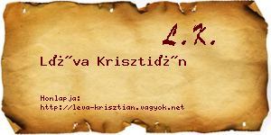 Léva Krisztián névjegykártya